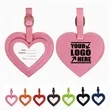 Heart Shaped Leather Luggage Tag | https://www.bestnamebadges.com