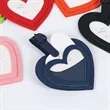 Heart Shaped Leather Luggage Tag | https://www.bestnamebadges.com