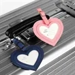 Heart Shaped Leather Luggage Tag | https://www.bestnamebadges.com