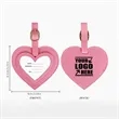 Heart Shaped Leather Luggage Tag | https://www.bestnamebadges.com