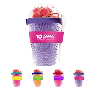 Plastic Yogurt Cups with Lids for Breakfast