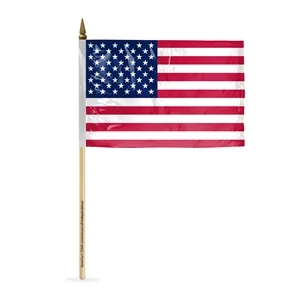 USA Plastic Stick Flags with Printed Staff