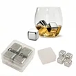 4 Pack Stainless Steel Ice Cubes Set in Case | https://www.bestnamebadges.com