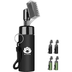Retractable golf club cleaning brush