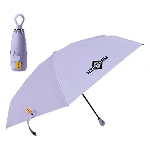39" Arc Portable Mini Folding Travel Umbrella W/ Hook Handle