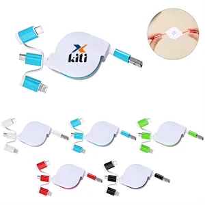 Portable 3 In 1 Retractable Multi Charging Cable