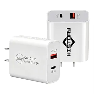 20W Dual Port USB Type C Wall Charger Block