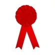 Round Shape Satin Ribbon Pin Award Badge | https://www.bestnamebadges.com