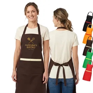 8 oz. Uniform fabric two-tone Kitchen aprons w/ 2 pockets