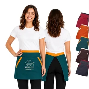 12 oz. Woven frock fabric Two-tone Waist Apron w/ 2 pockets