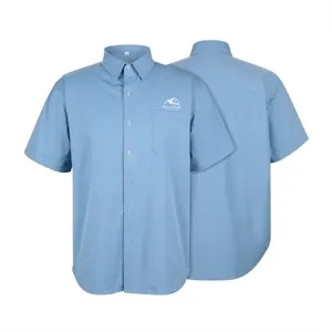 Men's Short Sleeve Woven Button Down Shirt 110GSM