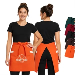 12 oz. Woven frock fabric Waist Apron w/ 2 side pockets