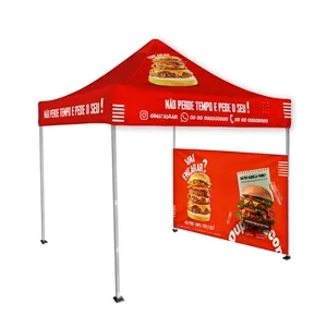 10' x 10' Custom Event Tent with Steel Frame & 1 Half Wall