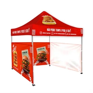10' x 10' Custom Event Tent with Steel Frame & 3 Half Walls