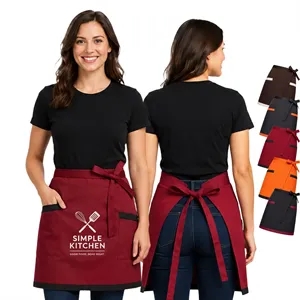 12 oz. Woven Waist Apron w/ Color trimmed bottom & 2 pockets