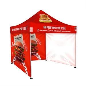 10' x 10' Custom Event Tent with Steel Frame & 3 Full Walls