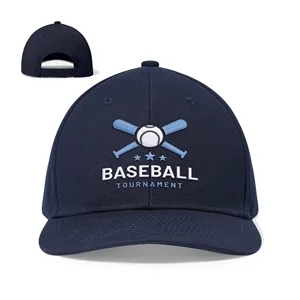6 Panel Mid Profile Cotton Canvas Baseball Cap With Snapback