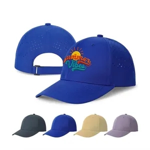 6 Panel Structured Low Stretch Cap With Perforated Eyelets