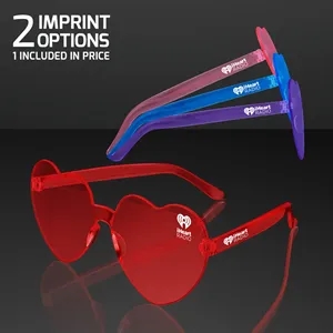 Pink Heart Shades Cute Glasses, Non-Light Up