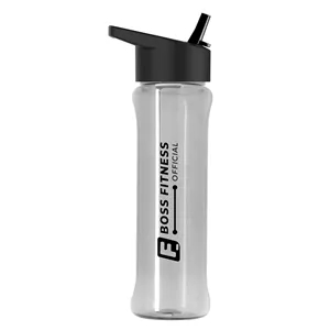 Garyline® Boss Embossed RPET Bottle with Flip-Straw Lid -...