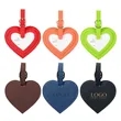 Custom Heart-Shaped PU Leather Luggage Tag | https://www.bestnamebadges.com