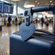 Custom Heart-Shaped PU Leather Luggage Tag | https://www.bestnamebadges.com