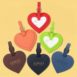 Custom Heart-Shaped PU Leather Luggage Tag