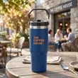 Revive SS Travel Mug w/Handle & Straw - 30oz | https://www.bestnamebadges.com