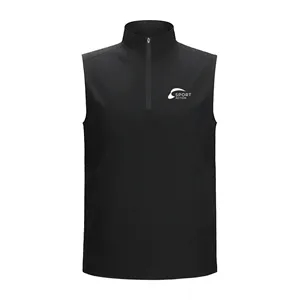 Men's Lightweight Athletic Quarter Zip Vest With Custom Logo