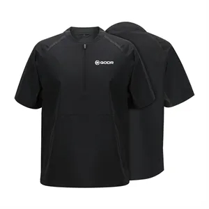 Men's Athletic Half Zip Short Sleeve Training Cage Jacket
