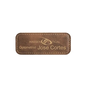 Rustic & Gold Leatherette Badge w/ Magnet