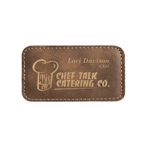 3 1/4"x1 3/4" Leatherette Badge w/ Magnet