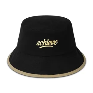 Brushed Cotton Bucket Hat With Bound Brim Design