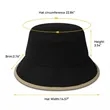 Brushed Cotton Bucket Hat With Bound Brim Design | https://www.bestnamebadges.com