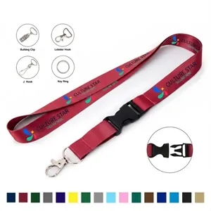 3/4" Dye Sublimated Lanyard With Buckle Release (Ocean)