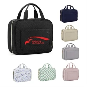 Large-Capacity Hanging Travel Makeup Organizer With Hook