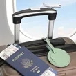 Round PU Leather Luggage Tag W/ Privacy Cover | https://www.bestnamebadges.com