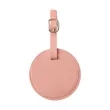 Round PU Leather Luggage Tag W/ Privacy Cover | https://www.bestnamebadges.com