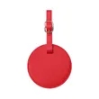 Round PU Leather Luggage Tag W/ Privacy Cover | https://www.bestnamebadges.com