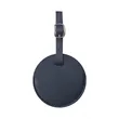 Round PU Leather Luggage Tag W/ Privacy Cover | https://www.bestnamebadges.com