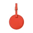 Round PU Leather Luggage Tag W/ Privacy Cover | https://www.bestnamebadges.com
