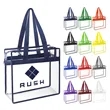 Clear PVC Zippered Stadium Bag W/ Handle | https://www.bestnamebadges.com