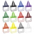Clear PVC Zippered Stadium Bag W/ Handle | https://www.bestnamebadges.com