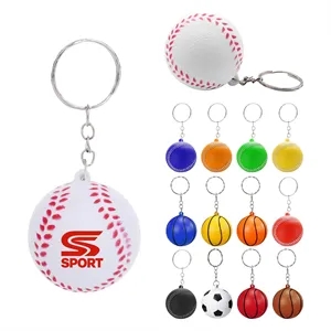 PU Baseball Stress Balls Squeeze Toys Key Chain