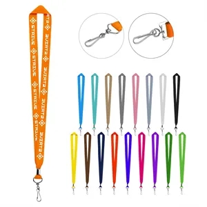 3/4" Polyester ID Badge Lanyard W/ Metal Crimp&J Hook