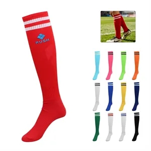 Polyester Sports Knee High Soccer Socks For Adult