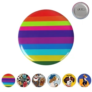 3" Custom Full Color Round Tinplate Button Badge Pin