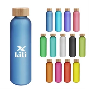 17 Oz Glass Water Bottle With Wooden Lid