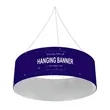 Custom Printed Circular Hanging Banner Display | https://www.bestnamebadges.com