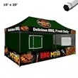 Custom Food Stall Pop Up Canopy Tent Package | https://www.bestnamebadges.com